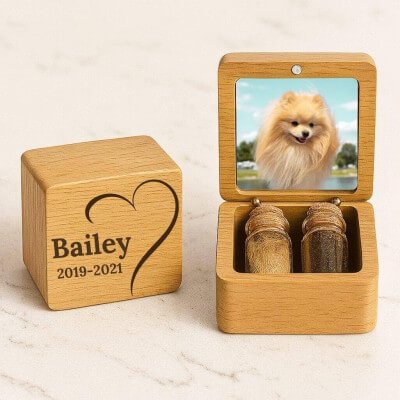 Personalised Wooden Dog Memorial Keepsake Box...