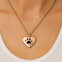 Personalised Dog Memorial Heart Urn Necklace – Engraved Pet Paw Print Ashes Keepsake with Name