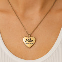 Personalised Dog Memorial Heart Urn Necklace – Engraved Pet Ashes Keepsake with Name & Dates
