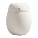 Personalised Ceramic Dog Urn with Sleeping Pet Lid – Pet Cremation Urn for Ashes with Dog's Photo, Name & Dates