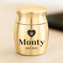 Personalised Dog Urn with Engraved Name, Dates & Paw Heart Design - Mini Keepsake Urn