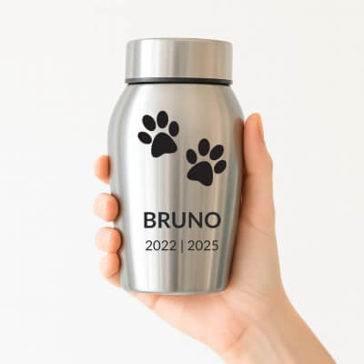 Personalised Dog Urn with Engraved Name, Dates...