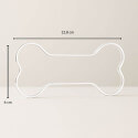 Personalised Dog Memorial Gift - Bone-Shaped Engraved Pet Memorial Acrylic Plaque with Name, Dates & Mini Paw Prints Design