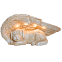 Angel Dog Memorial Stone with Solar LED Light – Weatherproof Resin Grave Marker for Dogs, Thoughtful Garden Tribute & Memorial G