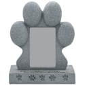 Paw-Shaped Dog Memorial Headstone with Photo & Tribute – Weatherproof Resin Grave Marker for Outdoor Display