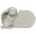 Personalised Dog Angel Memorial Headstone with Name & Tribute – Weatherproof Resin Grave Marker for Garden Display